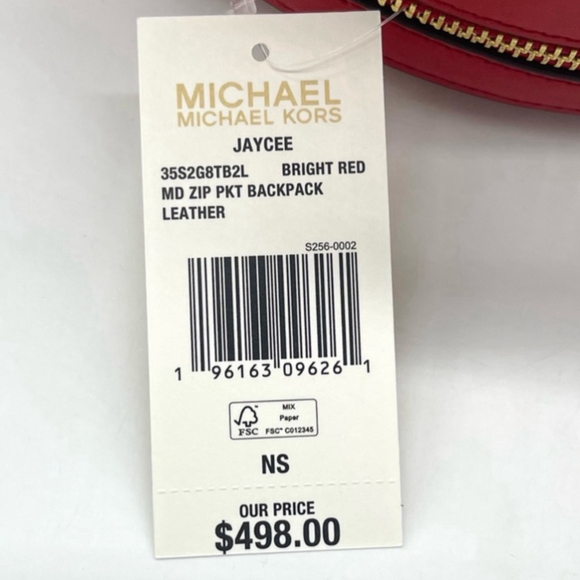 Michael Kors Jaycee Medium Backpack Bright Red - Picture 7 of 7